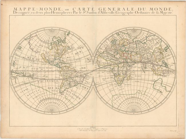 Mappe-Monde, ou Carte Generale du Monde; Dessignee en Deux Plan-Hemispheres