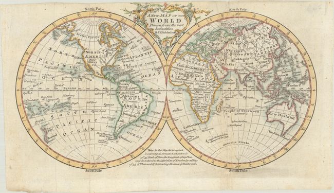 [Lot of 2] A New Map of the World Drawn from the Best Authorities [and] World from the Best Authorities