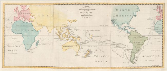 Chart of the Track of the Dolphin, Tamar, Swallow & Endeavour, Through the South Seas; & of the Track of M. Bougainville, Round the World