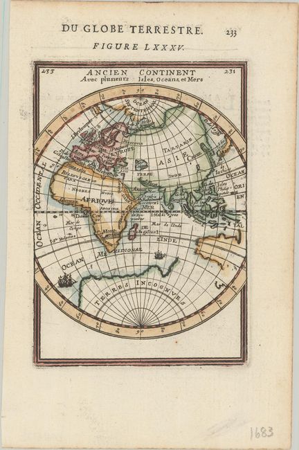 Ancien Continent avec Plusieurs Isles, Oceans, et Mers