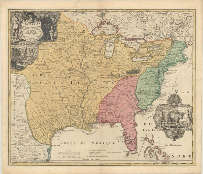 Amplissimae Regionis Mississipi seu Provinciae Ludovicianae a R.P. Ludovico Hennepin Francisc Miss. in America Septentrionali Anno 1687...