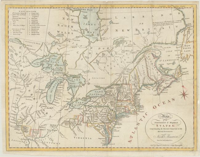 Map of the Northern & Middle States: Comprehending the Western Territory & the British Dominions in North America from the Best Authorities