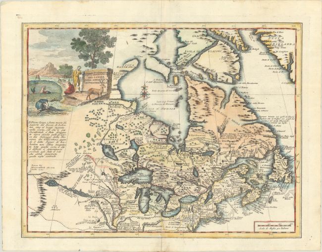 Carta Geografica del Canada nell' America Settentrionale
