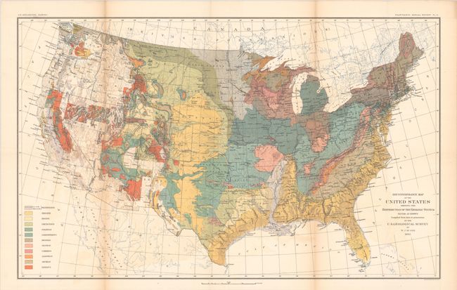 Reconnoissance Map of the United States Showing the Distribution of the Geologic System so Far as Known. Compiled from Data in Possession of the U.S. Geological Survey