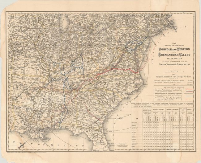Map Showing the Line of the Norfolk and Western and Shenandoah Valley Railroads and Their Connection with the Virginia, Tennessee & Georgia Air Line