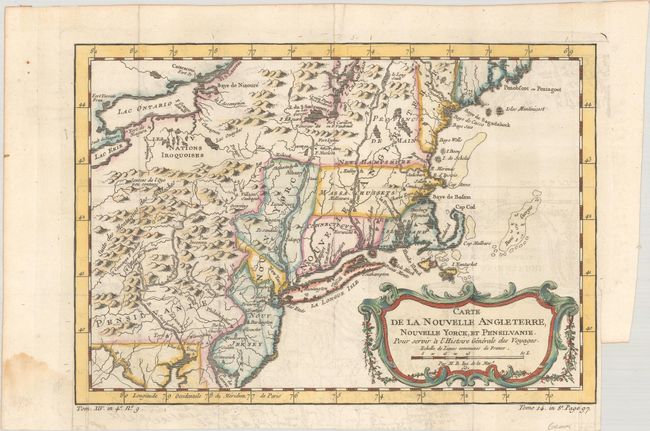 Carte de la Nouvelle Angleterre, Nouvelle Yorck, et Pensilvanie. Pour Servir a l'Histoire Generale des Voyages
