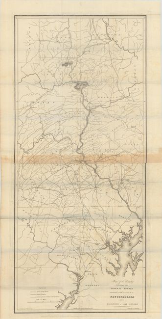 [On 2 Sheets] Map of the Country Embracing the Several Routes Examined with a View of a National Road from Washington to Lake Ontario