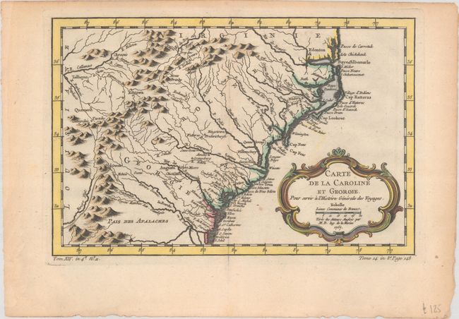 Carte de la Caroline et Georgie. Pour Servir a l'Histoire Generale des Voyages