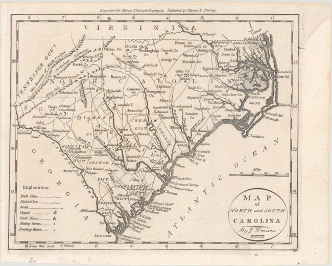 Map of North and South Carolina