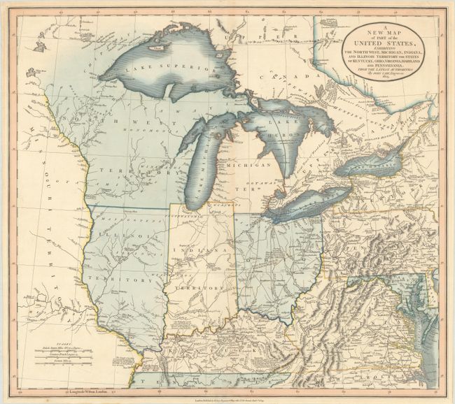 A New Map of Part of the United States, Exhibiting the North West, Michigan, Indiana, and Illinois Territory the States of Kentucky, Ohio, Virginia, Maryland and Pennsylvania. From the Latest Authorities