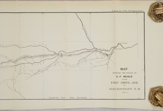 [Map in Report] Map Showing the Route of E. F. Beale from Fort Smith, Ark. To Alburquerque N.M. 1858-9 [in] Wagon Road - Fort Smith to Colorado River. Letter of the Secretary of War...