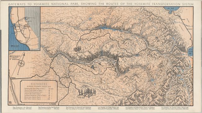 [Lot of 3] Gateways to Yosemite National Park, Showing the Routes of the Yosemite Transportation System [and] Map of Yosemite National Park [and] [Yosemite]