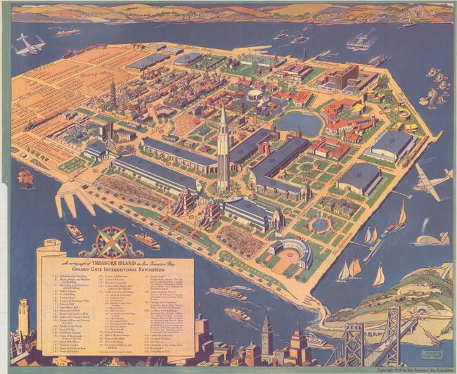 A Cartograph of Treasure Island in San Francisco Bay Golden Gate International Exposition [with] Official Guide Book Revised Edition - Golden Gate International Exposition on San Francisco Bay