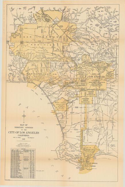 [Lot of 2] Map of the Territory Annexed to the City of Los Angeles [and] Map Showing Territory Annexed to the City of Los Angeles