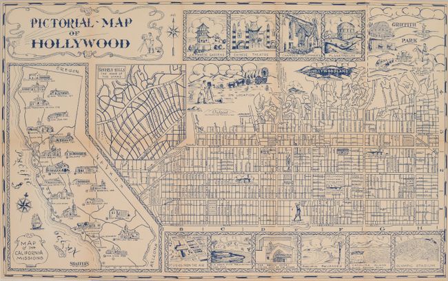 Pictorial-Map of Hollywood [in] Hollywood Guide