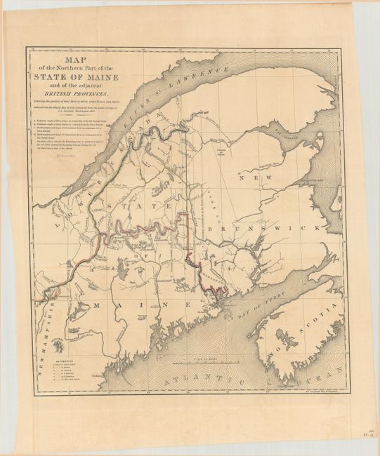 [Lot of 2] Map of the Northern Part of the State of Maine and of the Adjacent British Provinces... [and] Extract from a Map of the British & French Dominions in North America