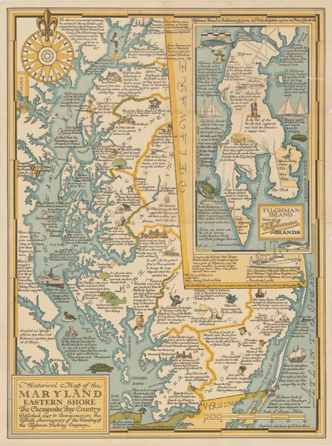 Historical Map of the Maryland Eastern Shore - The Chesapeake Bay Country...