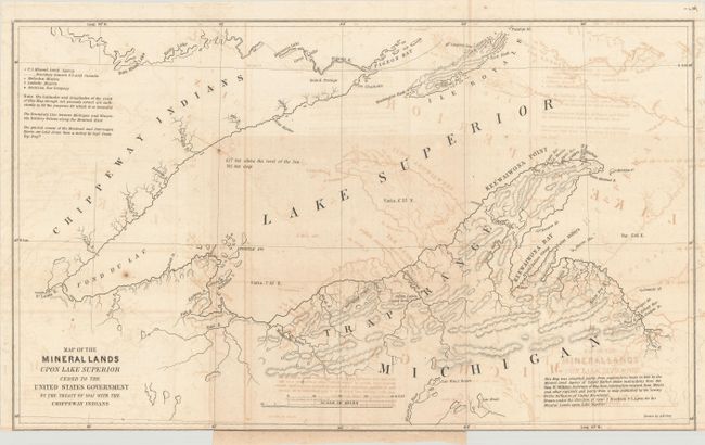 [Map with Report] Map of the MIneral Lands upon Lake Superior Ceded to the United States Government by the Treaty of 1842 with the Chippeway Indians [and] Report from the Secretary of War ... A Report of John Stockton...