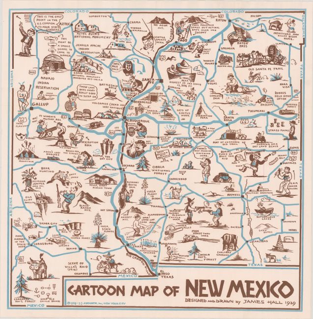 Cartoon Map of New Mexico