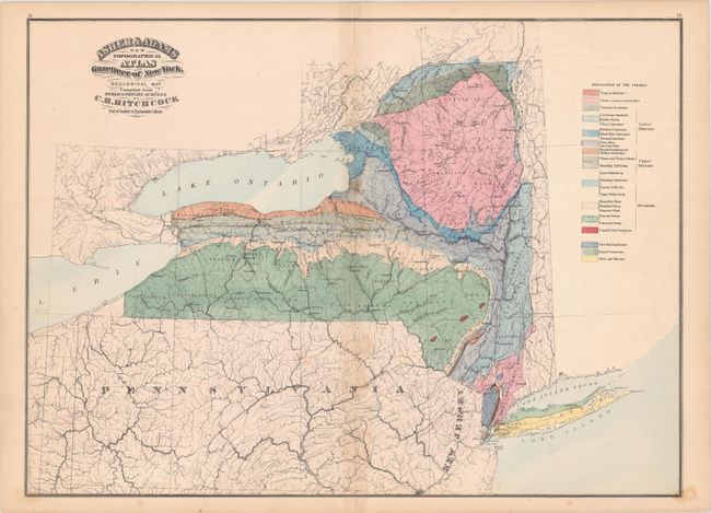 Asher & Adams New Topographical Atlas and Gazetteer of New York. Geological Map Compiled from Public & Private Surveys