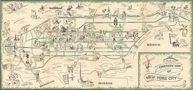 Cartoon Map of New York City [with] Cartoon Guide of New York City