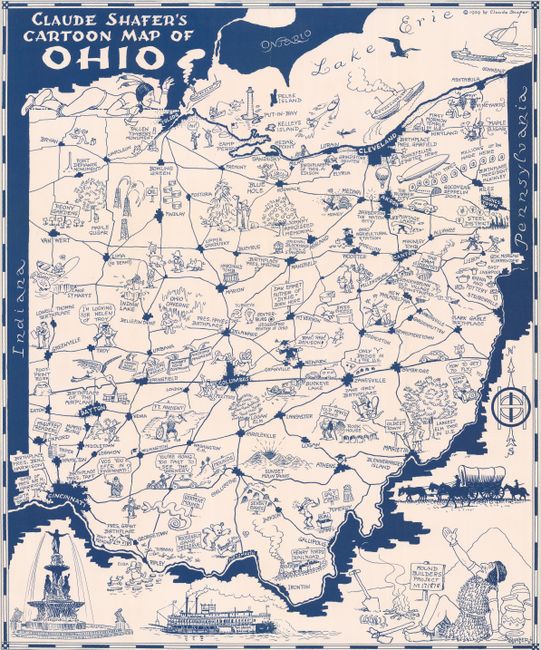 Claude Shafer's Cartoon Map of Ohio