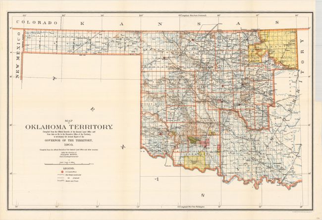 [Map with Report] Map of Oklahoma Territory... [with] Report of the Governor of Oklahoma