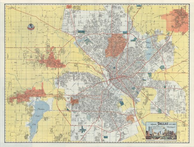 [Lot of 4] Ashburn's Dallas City Map [and] Transit Map of San Antonio [and] Ashburn's Fort Worth Revised Map [and] Ashburn's 1952 Austin City Map