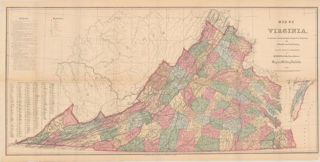 Map of Virginia, Constructed on the Rectangular Tangential Projection...