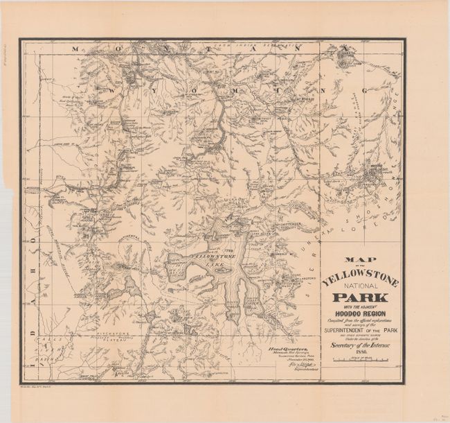 [Map with Report] Map of the Yellowstone National Park with the Adjacent Hoodoo Region... [with] Annual Report of the Superintendent of the Yellowstone National Park