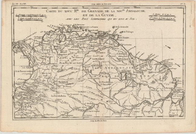 [Lot of 2] Carte du Nouv. Rme. de Grenade, de la Noule. Andalousie, et de la Guyane... [and] Carte de la Partie Meridionale du Bresil, avec les Possessions Espagnols qui en sont a l'Ouest