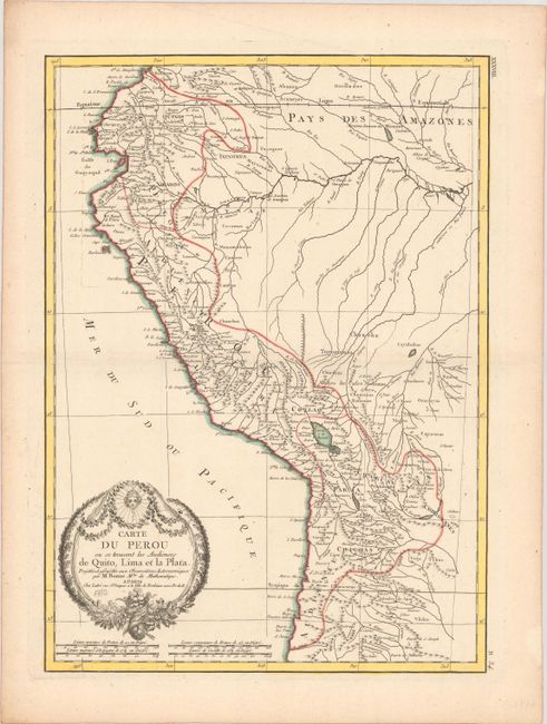 Carte du Perou ou se Trouvent les Audiences de Quito, Lima et la Plata. Projettee et Assujettie aux Observations Astronomiques