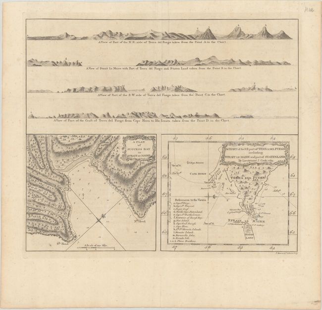 [Lot of 2] A Plan of Success Bay in Strait Le Maire [on sheet with] A Chart of the S.E. Part of Terra del Fuego Including Strait Le Maire... [and] A Plan of Success Bay... [on sheet with] A Chart of the S.E. Part of Terra del Fuego...