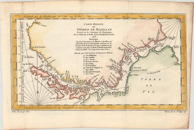 Carte Reduite du Detroit de Magellan Dressee sur les Journaux des Navigateurs