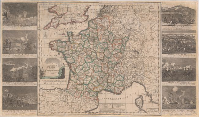 A General Map of France, Divided into Metropolitan Circles and Departments with the Surrounding States