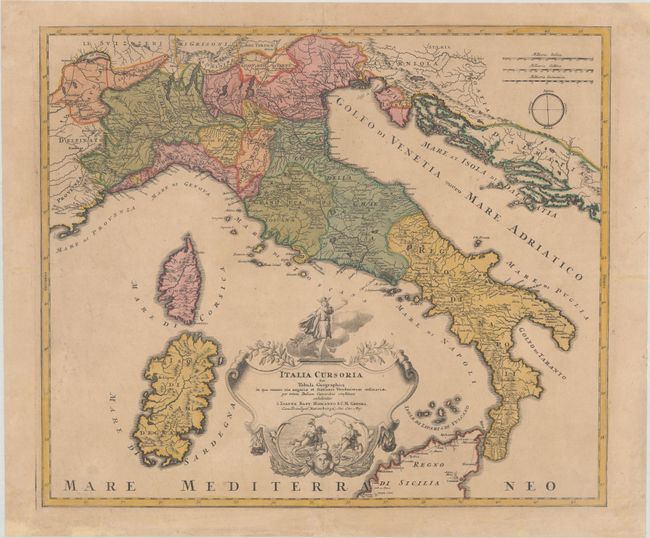 Italia Cursoria seu Tabula Geographica in qua Omnes viae Angariae et Stationes Veredariorum Ordinariae...