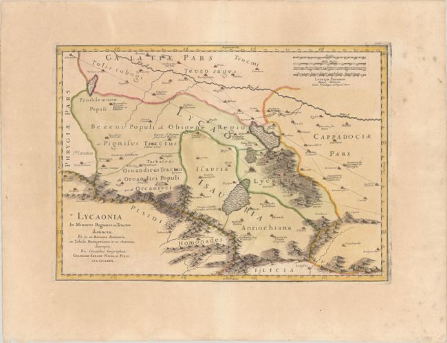 Lycaonia in Minores Regiones seu Tractus Distincta; et in ea Romana Itineraria, ex Tabula Peutingeriana et ex Antonino Descripta