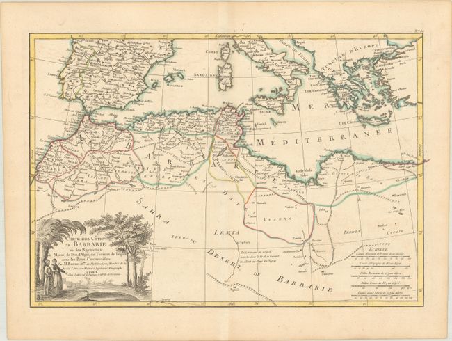 [Lot of 2] Carte des Cotes de Barbarie ou les Royaumes de Maroc, de Fez, d'Alger, de Tunis, et de Tripoli... [and] Northern Africa