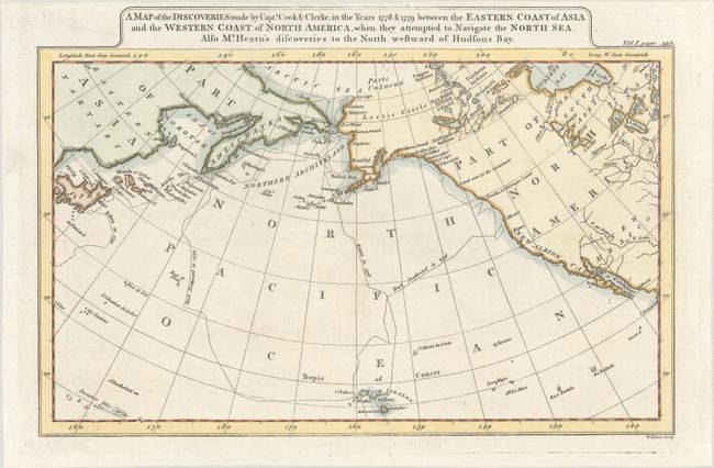 [Lot of 2] A Map of the Discoveries Made by Capts. Cook & Clerke, in the Years 1778 & 1779 Between the Eastern Coast of Asia and the Western Coast of North America... [and] Chart of Norton Sound and of Bherings Strait...