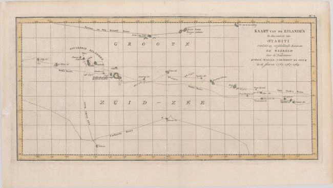 [Lot of 2] Kaart van de Eilanden in den Omtrek van Otahiti... [and] Chart of Discoveries Made in the South Pacific Ocean in His Majesty's Ship Resolution Under the Command of Captain Cook