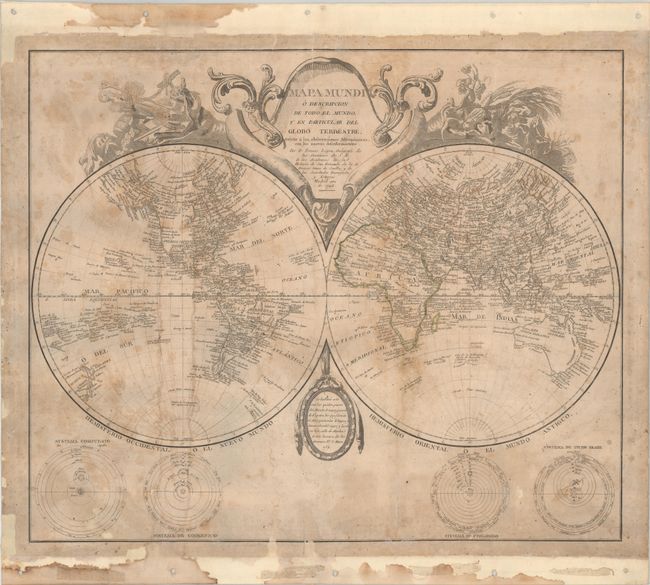 [Lot of 3] Mapa Mundi o Descripcion de Todo el Mundo y en Particular del Globo Terrestre... [and] Mapa de America Sujeto a las Observaciones Astronomicas [and] Mapa de Africa...