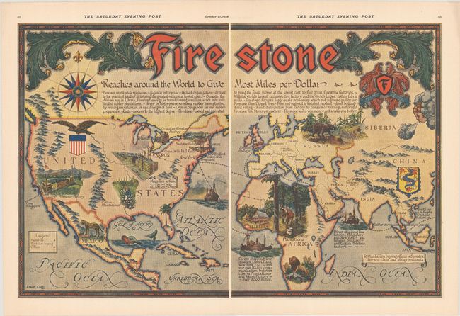 [On 2 Sheets] Firestone Reaches Around the World to Give Most Miles per Dollar...