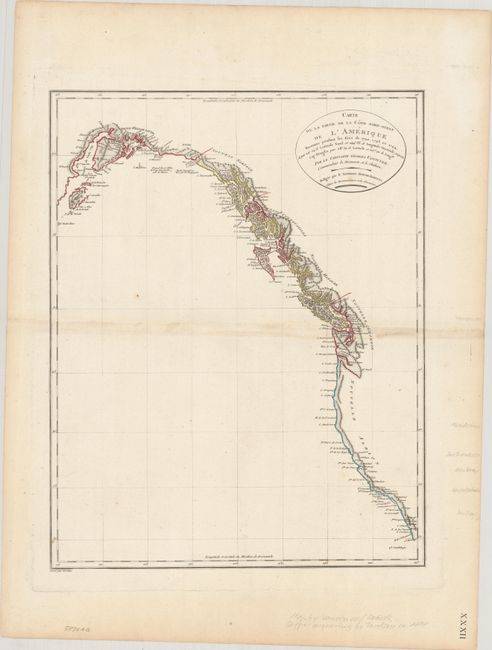 Carte de la Partie de la Cote Nord-Ouest de l'Amerique Reconnue Pendant les Etes de 1792, 1793 et 1794...