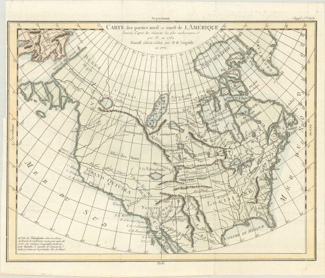 Carte des Parties Nord et Ouest de l'Amerique Dressee d'Apres les Relations les Plus Authentiques par M... en 1764...