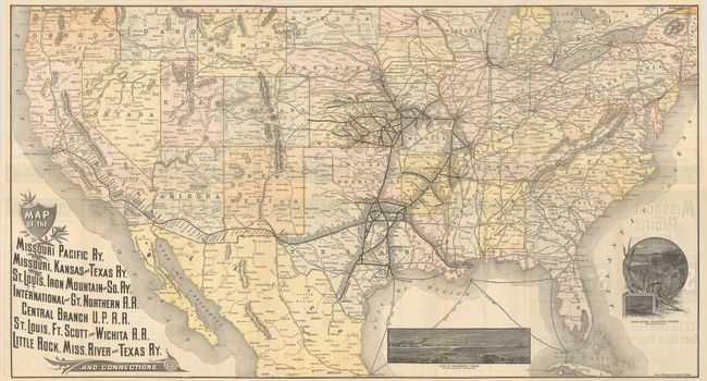 Map of the Missouri Pacific Ry. Missouri, Kansas and Texas Ry. St. Louis, Iron Mountain and So. Ry. International and Gt. Northern R.R. ... and Connections