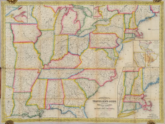 Mitchell's New Traveller's Guide Through the United States, Showing the Rail Roads, Canals, Stage Roads &c. with Distances from Place to Place