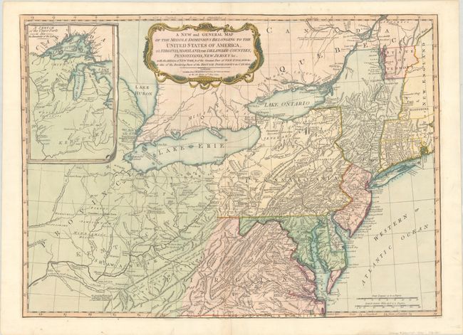 A New and General Map of the Middle Dominions Belonging to the United States of America, viz. Virginia, Maryland, the Delaware-Counties, Pennsylvania, New Jersey &c. with the Addition of New York, & of the Greatest Part of New England