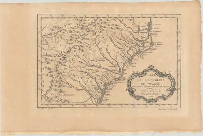 Carte de la Caroline et Georgie pour Servir a l'Histoire Generale des Voyages