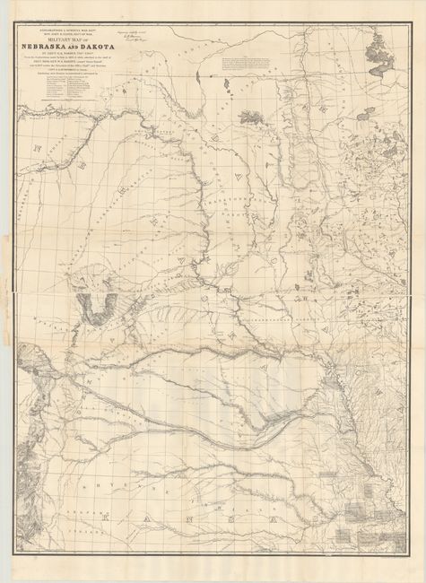 [Map with Report] Military Map of Nebraska and Dakota [with] Preliminary Report of Explorations in Nebraska and Dakota...