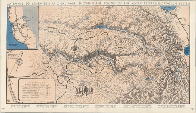 [Lot of 2] Gateways to Yosemite National Park, Showing the Routes of the Yosemite Transportation System [and] Map of Yosemite National Park